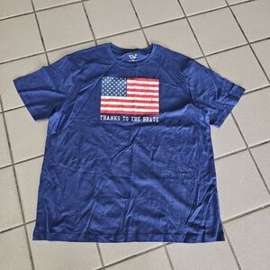NWOT Men's Size XL 4th Of July T-Shirt American Flag "Thanks To The Brave"